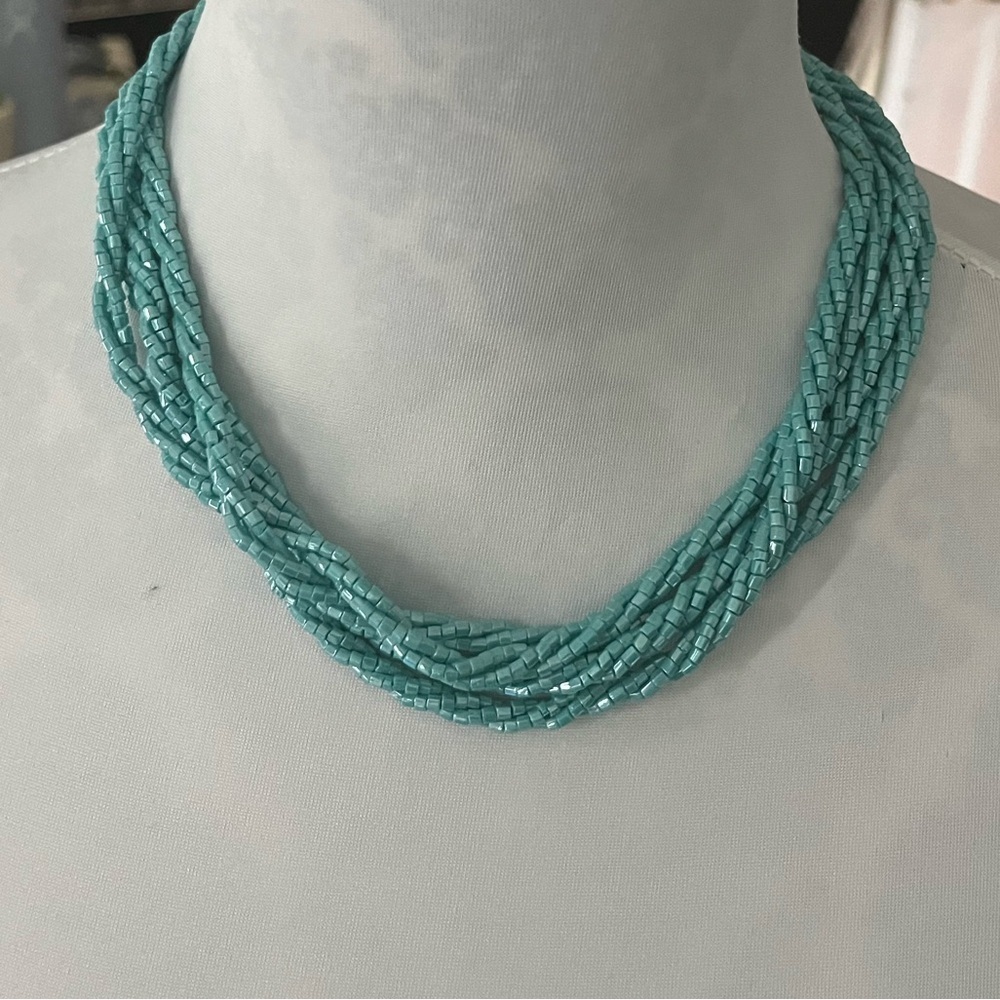 Nolan Miller Green Crystal Beaded Necklace (set of 2)